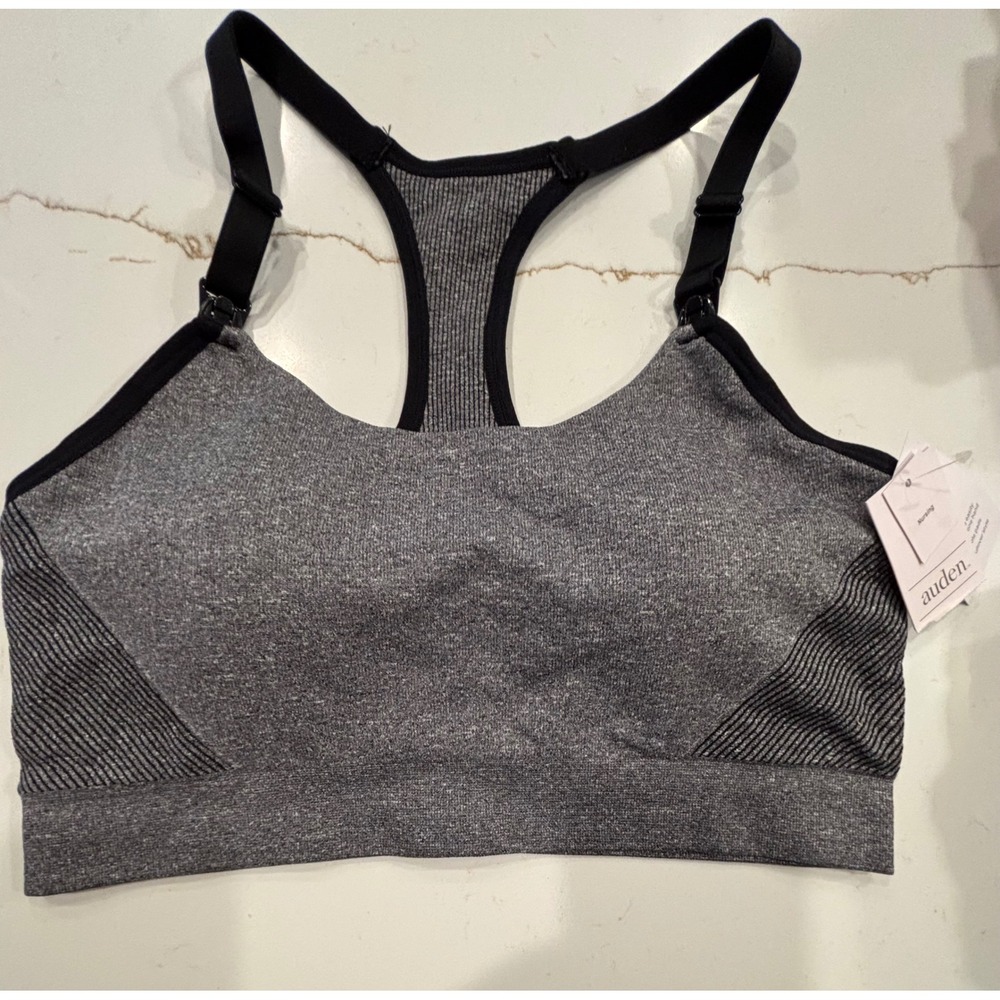 Auden Medium Nursing Yoga Bra Women Gray NWT